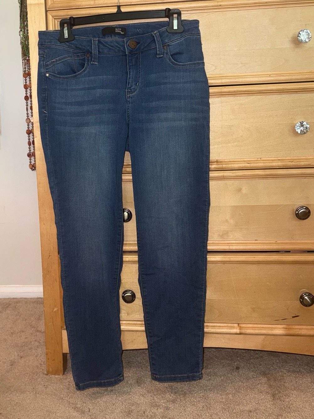 1822 Denim Dark Blue cropped Skinny Jeans